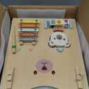 Wooden Baby Walker, Adjustable Speed Baby Push Walker for 1 Year Old, 10-in-1 Montessori Walker for Boys & Girls, Toddler Sit-to-Stand Learning Toy with Detachable Busy Board