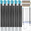 Universal Trampoline Poles Replacement Net Pole for Trampoline Leg Max 1.5" | 6 Sets Trampoline Replacement Parts Only for Trampoline with 6 Straight Poles,Rust-Resistant,Safety Protective Foam Sleeve