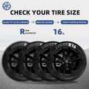 16 Inch ABS Wheel Skins for 2025-2026 Toyota Camry Hybrid LE & Gas LE, Fits OEM Alloy Wheel #42611-AQ010, Gloss Black Snap-On Wheel Covers 4-Pack