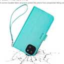 Bocasal Wallet Case for iPhone 14 Plus, RFID Blocking Magnetic Flip Case with Card Slots Holder Kickstand Wrist Strap, PU Leather Folio Shockproof Protective Cover 6.7 Inch (Light Blue)