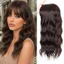 Sakuraaa Hair Toppers for Women with Thinning Hair 18inch Toppers With 6.56.5 Large Base Long wavy Layered Premium Synthetic Hair Pieces (dark brown)