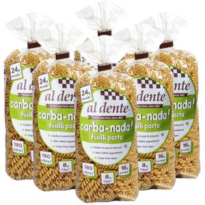 Al Dente Carba-Nada Fusilli, Yellow, 12 Ounce (Pack of 6), Best By: 12/05/26