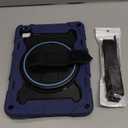 For iPad Air 5th 4th Generation 10.9 inch Case with Screen Protector [15ft Drop Protection] iPad Pro 11 Case 4th 3rd 2nd 1st Gen (2022 2021 2020 2018) for Kids W/ 360 Stand Hand/Shoulder Strap (Navy Blue)