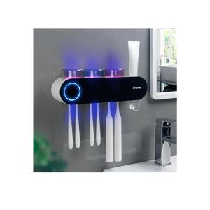 iHave Wall Mounted Electric Toothbrush Holders with 3 Cups, UV Sanitizer, Toothpaste Dispenser, Smart Home Bathroom Accessories & Decor, Black
