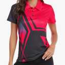 Little Beauty Women's Golf Polo Shirts Short Sleeve Moisture Wicking Tennis Athletic Shirt with 3 Button, XL