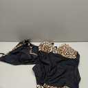 Daci Women Tankini Swimsuits with Skirt - Two Piece Tummy Control Skirted 2PC Bathing Suits Swimwear (X-Large, Black Leopard)