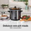 Hamilton Beach 4-Quart Slow Cooker with 3 Cooking Settings, Dishwasher-Safe Stoneware Crock & Glass Lid, Brushed Gray(33240)