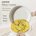 CAROTE 3Pcs Cream White Non Stick Skillet Set, Cream White, 8"+10"+12"