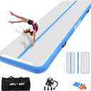 AKSPORT Inflatable Gymnatsics Mat Tumble Track 10ft 13ft 16ft 20ft 23ft Air Tumbling Mat with Air Pump for Home Use/Training/Cheerleading/Yoga