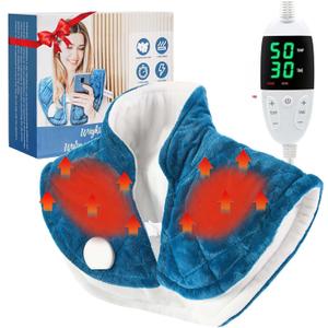 Heating Pad for Neck Shoulder, 5 Heat Setting 2H Auto Off 2.4lb Weighted Large Heating Pad for Pain Relief, Gifts for Women Men Mom Dad Parents Birthday Valentine's Day Gift