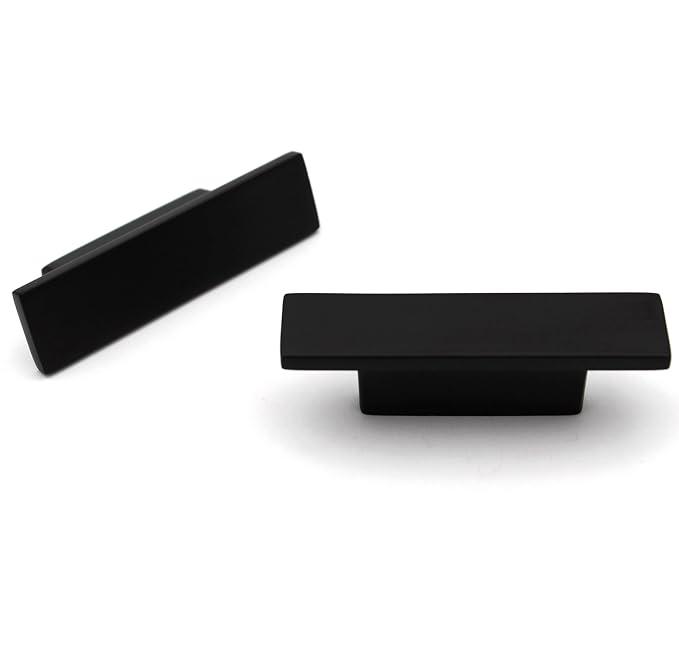 14 Pcs ABVIN Premium Black Bar Handles, Modern Gold Cabinet Hardware, Furniture Pulls for Doors, Cabinets, Cupboards & Drawers (Rectangle Knob)