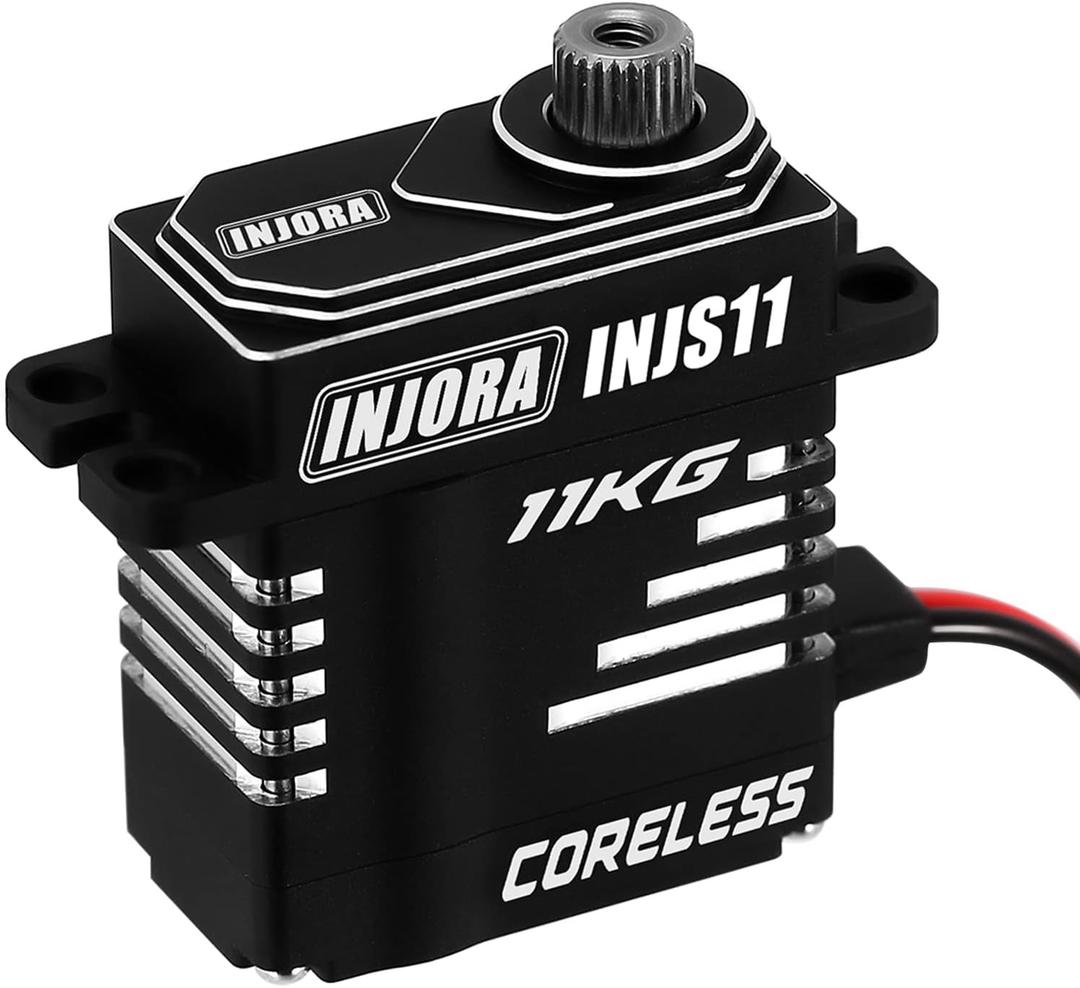 INJORA 11KG Coreless Digital Micro Servo High Torque Metal Gear for 1/18 1/24 RC Crawler Upgrade(Side Wire Exit)