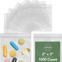 2 x 3 Inch Resealable Plastic Bags 1000 Pack  Clear Reclosable Mini Bags with Zipper Seal for Jewelry, Beads, Small Parts, Crafts, Hardware