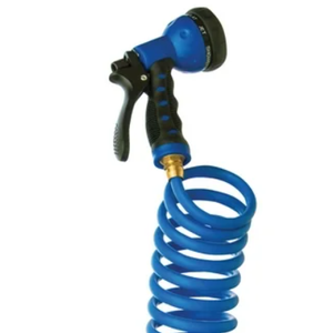 Kotto Expandable Garden Hose Outside with 10 Spray Nozzles, Anti-Rust, Leak-Proof, Blue, 150 ft
