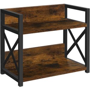 YINMIT Countertop Shelf Organizer,Coffee Bar Accessories,Spice Rack,Coffee Counter Shelf,2 Tier Coffee Organizer Station for Mugs,Cups,Cream,Syrup(Rustic Brown, Small)