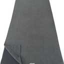 Non Slip Yoga Towel with Corner Pockets, Mat-Sized 24"x72", 100% Microfiber Sweat Absorbent, Perfect for Hot Yoga, Bikram, Pilates and More (Grey)