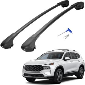 JOYTUTUS 220lbs Lockable Roof Rack Cross Bars Compatible with Hyundai Santa Fe 2019-2023, Heavy Duty Aluminum Car Crossbar for Roof Basket Cargo Bag Kayak Bike Skiboard Luggage Rack