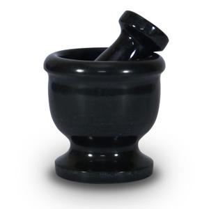Mini Mortar and Pestle Set  2.5 Marble Stone Grinder with Polished Bowl & Non-Slip Base | Small Spice Crusher, Herb Grinder & Pill Crusher (Black)