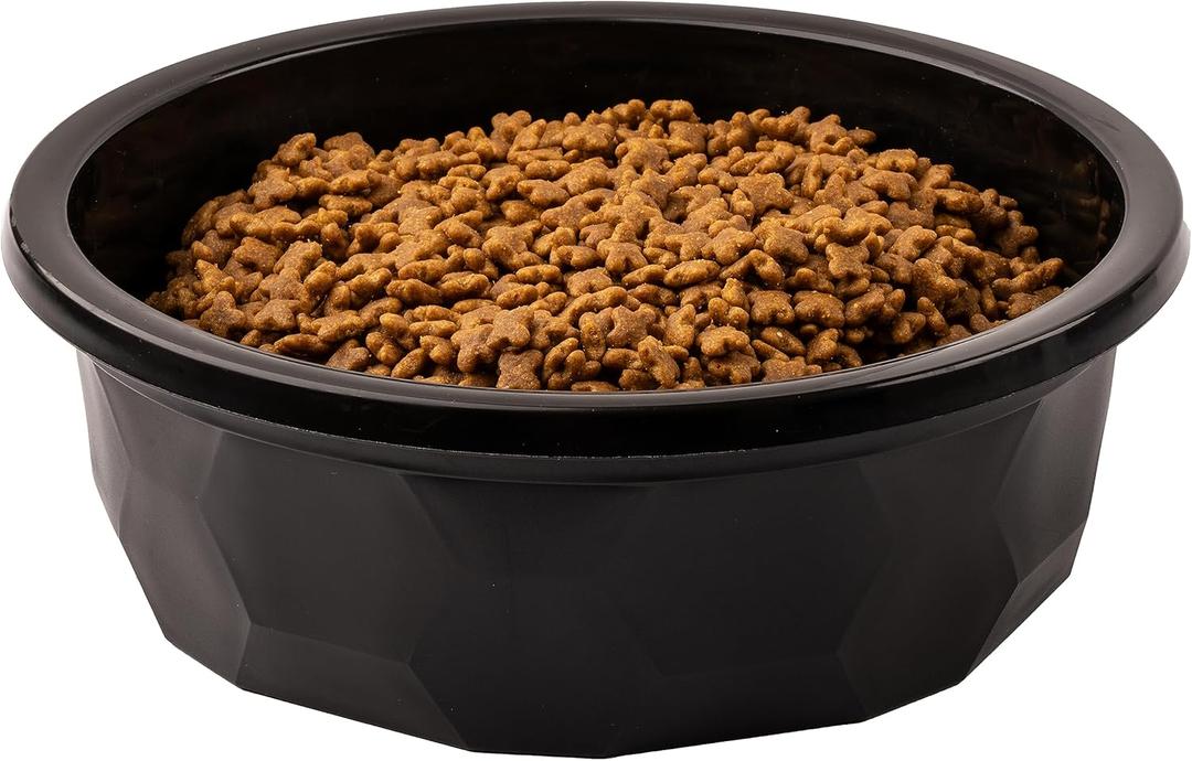 Leashboss Extra Large Dog Water Bowls (112 Oz) | Heavy Duty Plastic Food and Water Bowl for Large Dog Breeds, Durable and High Capacity Feeding Bowls for Inside or Outside, Holds Up To 14 Cups (Black)