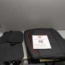 MINGBRON Leather Car Seat Covers, 5 Seats Universal Seat Covers for Cars Full Set, Waterproof and Breathable Automotive Seat Covers Front and Rear Seat Covers for Most Cars Black Red