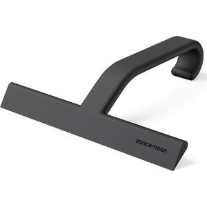 dancemoon JustHang Shower Squeegee for Glass Doors, All-in-One Piece Silicone Squeegee with Built-in Hook for Bathroom, Window, Mirror, Tile Wall, Car, Streak-Free Bathroom Cleaner Tool,10 Inch Black