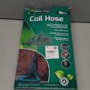 3/8" Lightweight Coil Garden Hose 50 FT, EVA Flexible Curly Water Pipes with 5-Pattern Spray Nozzle for Boat, Greenhouse, Yard, Patio, Green (50 FT(15M))