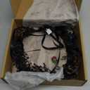 MOSTORY Gothic Black Flower Crown - Woodland Fairy Headpiece Dark Forest Circlet Elf Leaf Tiara for Women Witch Goth Wedding Renaissance Halloween Renfaire Cosplay