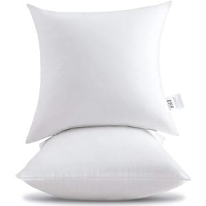 HITO 16x16 Pillow Inserts (Set of 2)- 100% Cotton Covering Down Alternative Throw Pillows White for Couch Bed Sofa