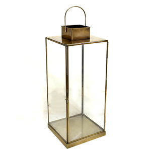 Metal Lantern, Antique Gold