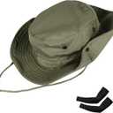 Sun Hats for Men Women Bucket Hat UPF 50+ Boonie Hat Foldable UV Protection Hiking Beach Fishing Summer Safari (Upgraded-1pack-army Green)