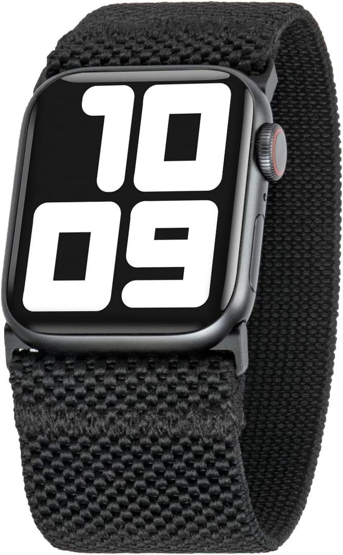 Tefeca Unity Series Elastic Compatible/Replacement Band for Apple Watch/Apple Watch Ultra (Black, Ultra Wide S fits 6.0-6.5 inch wrist, 49mm/45mm/44mm/42mm)