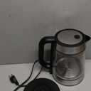 Amazon Basics Electric Kettle with Glass Carafe for Tea and Coffee, BPA-Free, Fast Boiling, Auto Shut-Off, 1.7 Liter, 1500W, Black and Silver (1.8 Quarts)