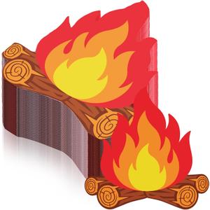 Crtiin 100 Pcs Camping Fire Paper Napkin Disposable Napkin Campfire Happy Camper Paper Luncheon for Camping Adventure Party Supplies Decor Forest Hiking