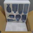 16pcs Glass Bud Vase Set, Small Blue Flower Vases for Centerpieces in Bulk, Mini Vintage Vase for Wedding, Home Decor, Table Decoration