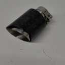 CARMON Real Forged Carbon Fiber Exhaust Tips with Silver Stainless Steel Muffler Pipes (inlet ID 2.5",outlet OD 4")
