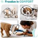 Dog Cone Collar After Surgery to Stop Licking, with Soft Waterproof Liner, Transparent PVC, for Large Medium Dogs, Elizabeth Neck Recovery Collar ALtermative(XS,Grey) (XXL)