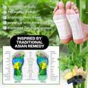 100 Pack Foot Pads, Ginger Oil Bamboo Charcoal, Foot Care Patch Message Deep Cleansing for Stress Relief, Better Rest, Feet Health Patches, Relaxing Muscles Christmas Gifts for Women