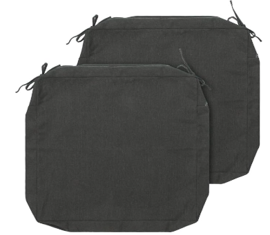 Outdoor Cushion Covers 22 x 20 x 4 inch,Set of 2,Replacement Seat Cushion Cover for Patio Furniture Chair,Water Resistant,Fade-Resistant Slipcover, (Charcoal Gray)