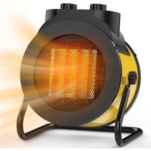 Space Heaters for Indoor Use, 1500W PTC Electric Heater with 90Adjustable Angle, Fast Safety Heat, Small Portable Heater for Office Home(Yellow)