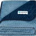 PetAmi Waterproof Dog Blanket, Leakproof XL Pet Blanket for Large Dogs, Furniture Sofa Couch Cover Protector, Fleece Cat Throw Bed Crate Kennel, Reversible Washable Soft Plush, Twin 60x80 Navy Blue