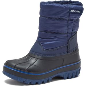 Lands' End Flurry Max Waterproof Kids Snow Boots - Insulated Warm Fleece Lined Winter Boots for Toddlers(5 Big Kid, Evening Cobalt Blue)