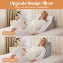 BIEEZZK Wedge Pillow Set for After Surgery, Wedge Pillow for Acid Reflux, Bed Wedge Pillow with Adjustable 9&12inch for Headboard,Sleeping, Orthopedic Memory Foam for Neck&Back Support, White/Grey
