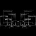 Jetec Hexagonal Jewelry Display Risers Hexagonal Market Display Risers Stands Acrylic Showcase Acrylic Stand for Jewelry Model Figures Decoration, 6 Sizes(Clear,12 Pieces)