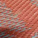 GENIMO Outdoor Rug Waterproof for Patio Decor, 9' x 12' Reversible Plastic Straw Floral Camping Carpet, Large Area Rugs Mats for RV, Camper, Deck, Balcony, Porch, Beach, Picnic, Red & Grey