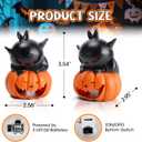 Halloween Flameless Candles Halloween Decorations 12 Pack Pumpkin Cat LED Nightlight Candles Indoor Table Decor Gifts