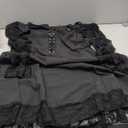 FEAPHY Women's Gothic Dress Vintage Chiffon Cold Shoulder Flare Sleeve High Low Dress