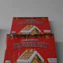 Gingerbread House kit [Set of 2] DIY Gingerbread House, Fun Holiday Activity for Kids, Ease Crafted Grooves Decor Kit of 2 Houses/4 ppl/Fondant/Snowflakes/Candies/Jellies/Beads/Buttons/Tray 30 Pcs Set