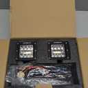 Auxbeam LED Pods 3 Inch 72W Amber Fog Light, 6 Modes Strobe Cube Pod Light Bar Dual Color Yellow Spot Flood Offroad Driving Lights Ditch Lights for Truck Car ATV