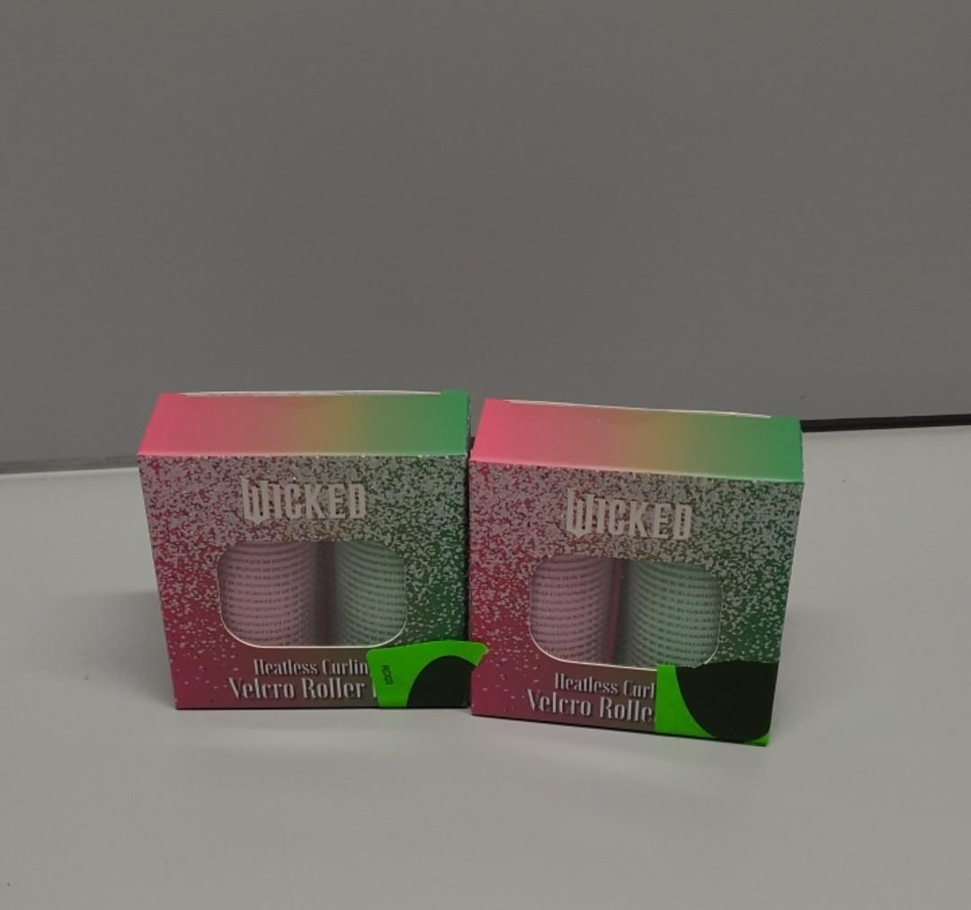 Wicked Heatless Curling Velcro Rollers Green/Pink (4pcs)