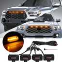 4 Pcs Grille Lights Compatible with Toyota Tacoma 2020 2021 2022 2023 TRD Off Road and Sport Models, OEM Style LED Front Grill Lights for Tacoma Accessories with Fuse & Harness (Amber)